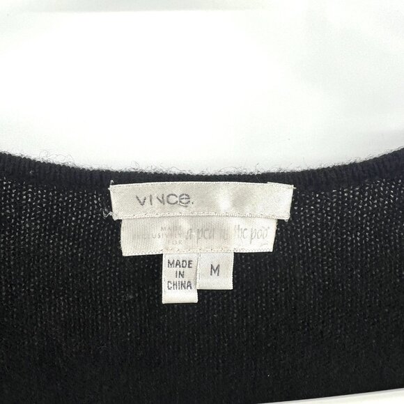 Vince X A Pea in the Pod 100% Cashmere Black Short Sleeve Sweater Women's Medium - Picture 4 of 4